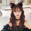 画像2: 猫耳 カチューシャ【ブラック ホワイト】2色セット ネコ耳 鈴付き リボン フワフワ ハロウィン クリスマス メイド コスプレ 仮装 ヘアアクセサリー 大人 COS-017 (2)
