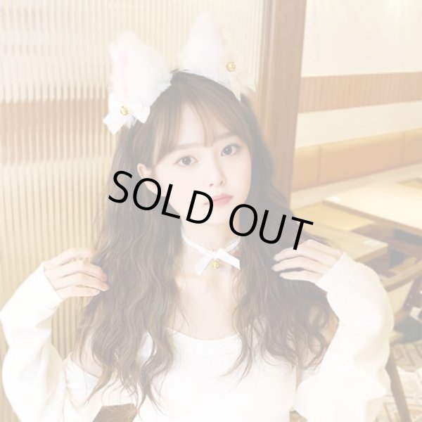 画像3: 猫耳 カチューシャ【ブラック ホワイト】2色セット ネコ耳 鈴付き リボン フワフワ ハロウィン クリスマス メイド コスプレ 仮装 ヘアアクセサリー 大人 COS-017 (3)