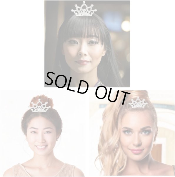 画像4: ティアラ 大人 結婚式 ウェディング 卒業式 誕生日 パーティー コスプレ ヘアアクセサリー 小さめ ミニ ラインストーン 王冠 髪飾り ヘッドドレス 撮影 上品 可愛い COS-028 (4)