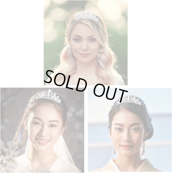 画像4: ティアラ 大人 結婚式 ウェディング 卒業式 誕生日 パーティー コスプレ ヘアアクセサリー カチューシャ ベロア ラインストーン パール 花 王冠 髪飾り ヘッドドレス 撮影 上品 可愛い COS-029 (4)