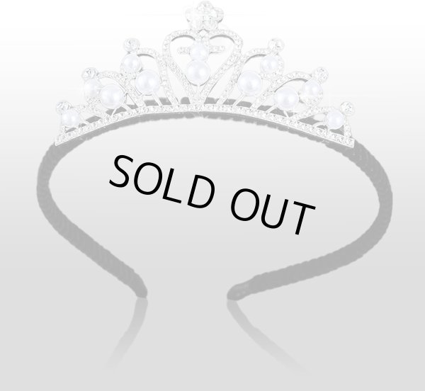 画像5: ティアラ 大人 結婚式 ウェディング 卒業式 誕生日 パーティー コスプレ ヘアアクセサリー カチューシャ ベロア ラインストーン パール 花 王冠 髪飾り ヘッドドレス 撮影 上品 可愛い COS-029 (5)