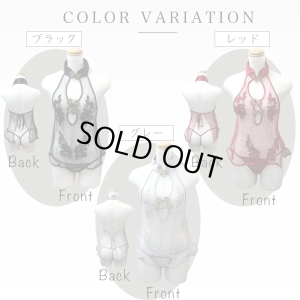 画像4: セクシー ランジェリー チャイナドレス ベビードール 【レッド】 Tバック付き 赤 レース コスプレ シースルー レディース ミニワンピース 透け 過激 変態 エロ コスプレ LIG-004 (4)