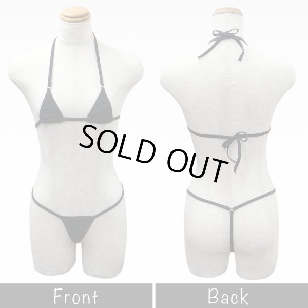 画像3: マイクロビキニ 【ブラック 黒】 上下セット セクシー コスプレ ビキニ 紐パン 極小 過激 変態 エロ Tバック ホルターネック ランジェリー 下着 女性用 レディース 水着 LIG-016 (3)