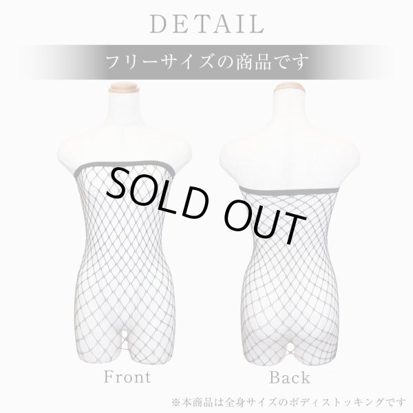 画像2: 全身網タイツ 【ベアトップ Aタイプ】 ボディストッキング セクシー 穴あき 黒 過激 ボディタイツ 網タイツ 全身ストッキング 透け エロ LIG-042 (2)