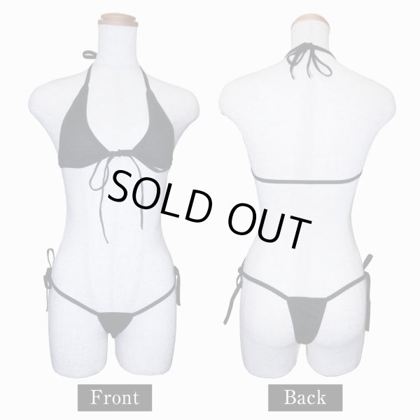画像3: ランジェリー 透け 【ブラック】 黒 上下セット セクシー コスプレ 紐パン 過激 変態 エロ ホルターネック 下着 女性用 レディース LIG-057 (3)